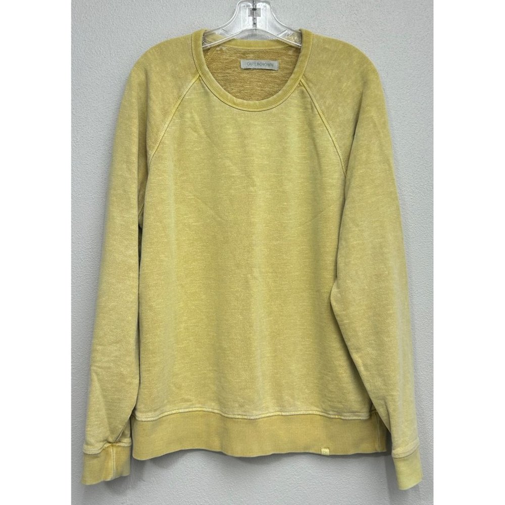 Outerknown men’s sweatshirt XL yellow HEMP/organic cotton pullover crew neck